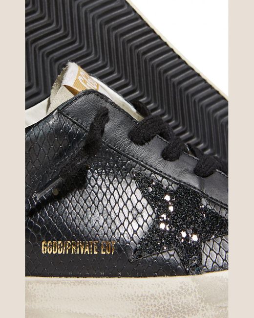 Golden Goose Deluxe Brand Black Superstar Leather Glitter Low-Top Sneakers