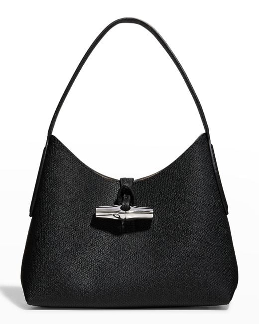 Longchamp Roseau Xs Leather Hobo Bag in Black Lyst