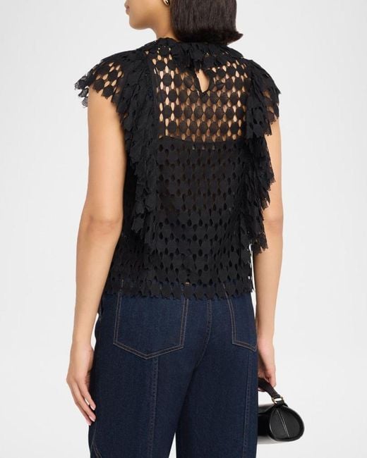 Ulla Johnson Black Daevy Lace Top