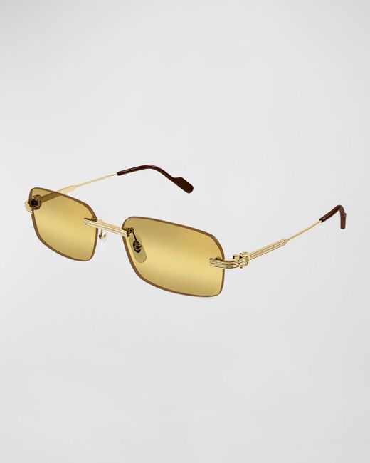 Cartier Metallic Ct0271sm Rimless Rectangle Sunglasses for men