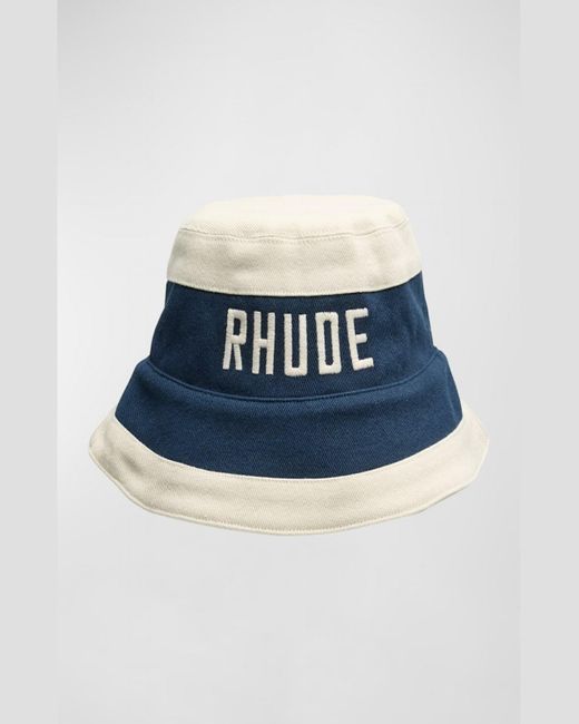 Rhude Blue East Hampton Embroidered Bucket Hat for men