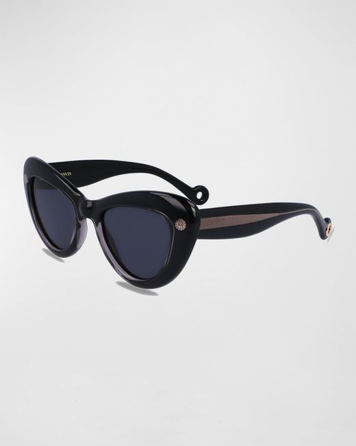 Lanvin Blue Daisy Chunky Plastic Cat-eye Sunglasses