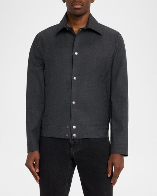 Brunello Cucinelli Blue Apos;S Water-Resistant Snap-Front Jacket for men
