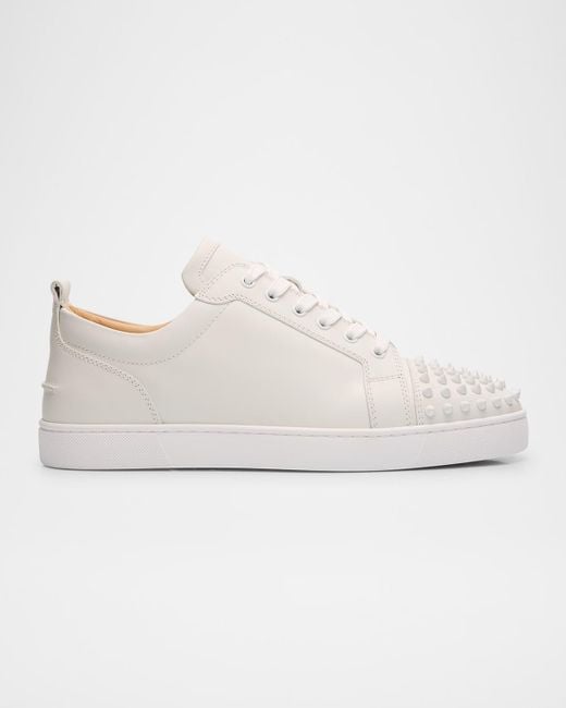 Christian Louboutin White Louis Junior Spikes Leather Low-Top Sneakers for men