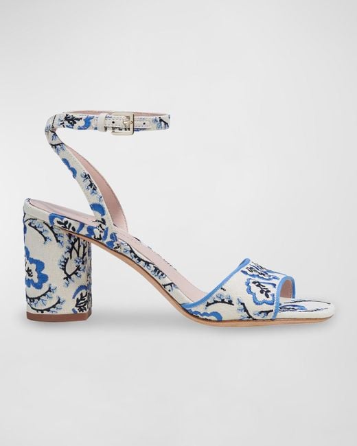Kate Spade Metallic Delphine Embroidered Ankle-strap Sandals