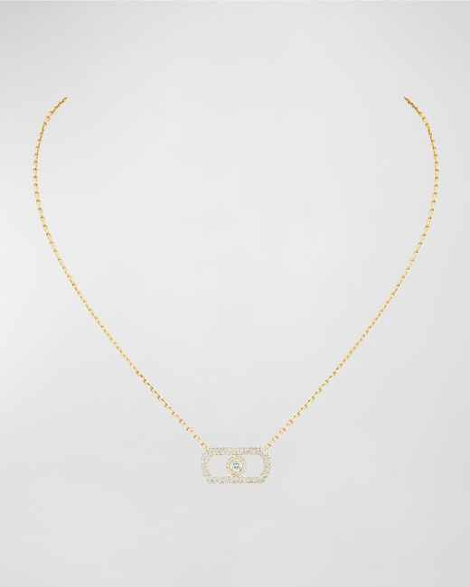 Messika White So Move 18k Yellow Gold Diamond Pave Pendant Necklace