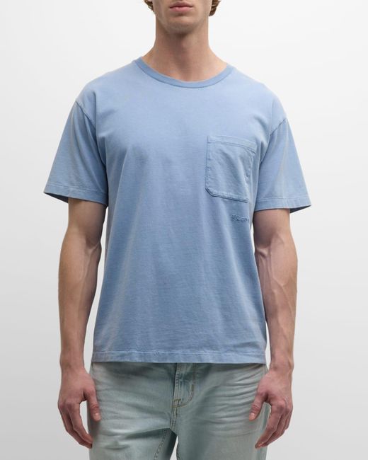 FRAME Blue Relaxed Vintage Washed Tee for men
