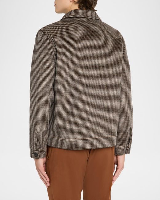 Vince Brown Apos;S Houndstooth Button-Front Bomber Jacket for men