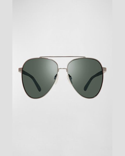 Revo Gray Arthur Metal Aviator Sunglasses for men