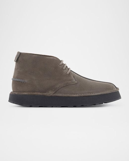 Giorgio Armani Gray Suede Chukka Boots for men
