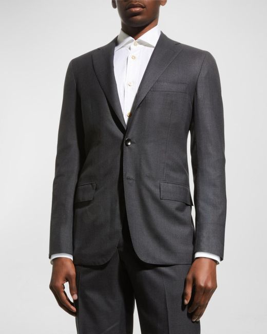 Kiton Gray Apos;S Two-Piece Solid Wool Suit for men