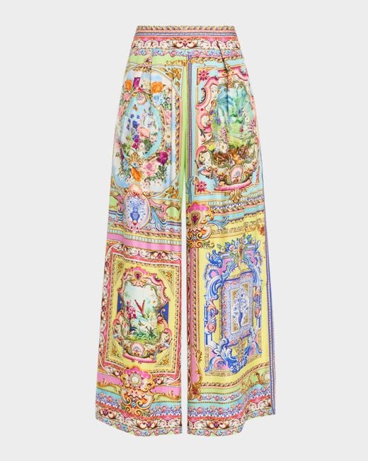 Camilla White Wide-Leg Trousers With Pockets