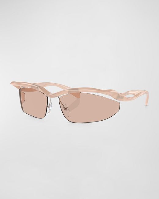 Prada Pink Contemporary Propionate & Plastic Cat-Eye Sunglasses