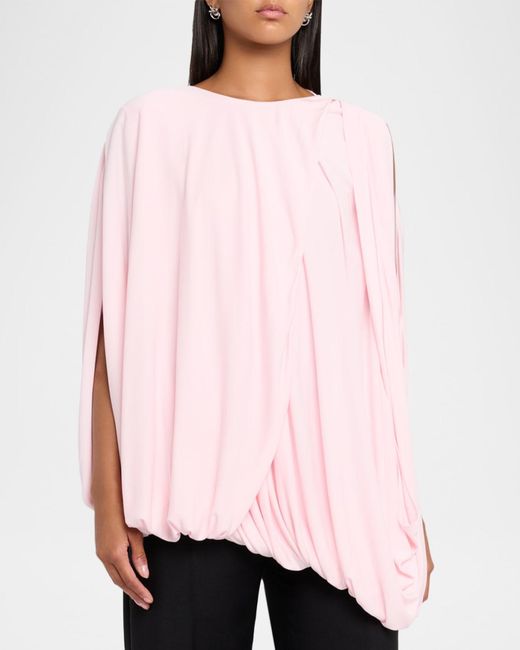 Loewe Pink Draped Viscose Bubble Top