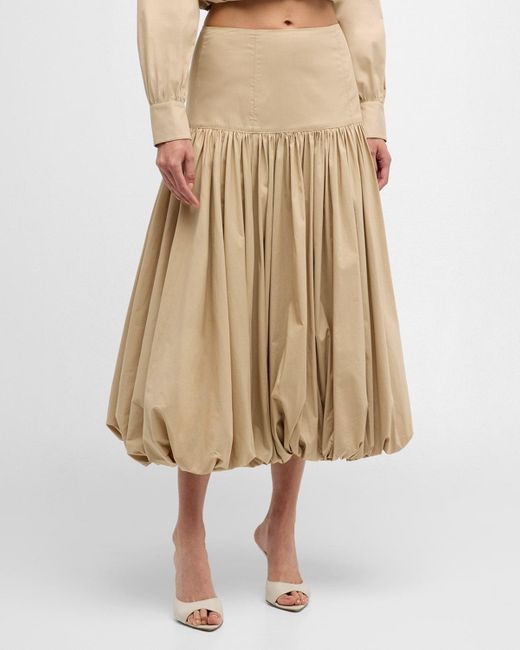 Cinq À Sept Natural Ellah Pleated Bubble Midi Skirt