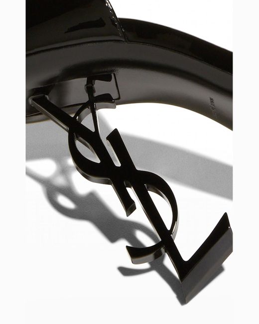 Saint Laurent White Opyum Ysl Logo-Heel Sandals With Hardware