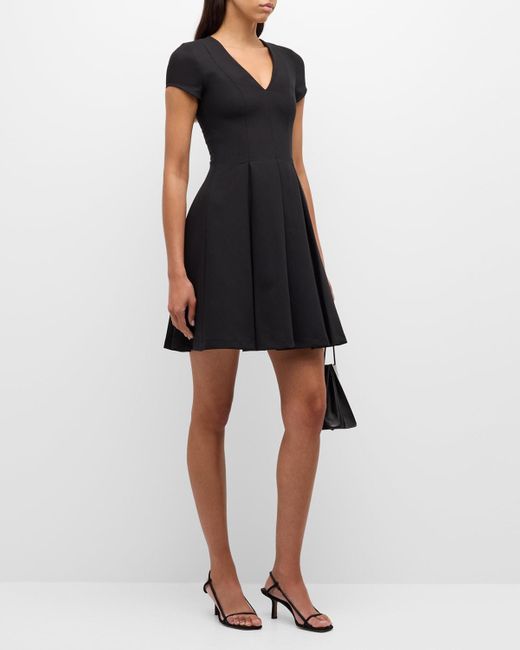 Emporio Armani Black Emma Pleated Fit-&-Flare Mini Dress