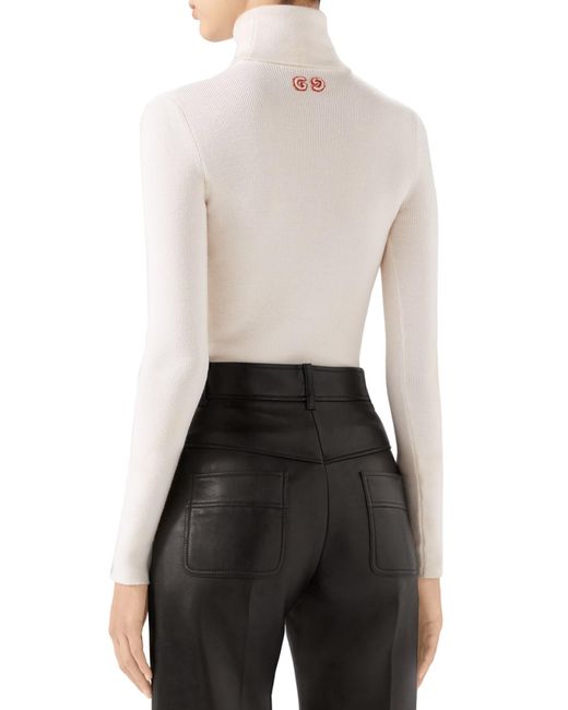 Gucci White Fine Wool Turtleneck