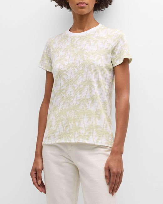 ATM White Schoolboy Palm-Print Short-Sleeve Crewneck T-Shirt