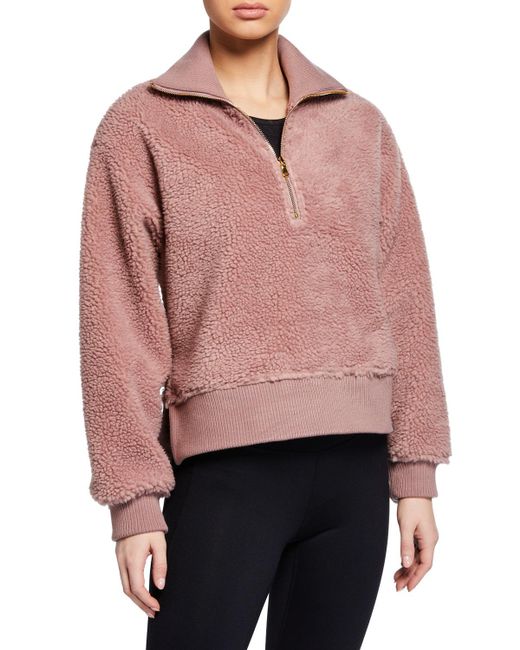 Varley Pink Daphne Sherpa Sweatshirt