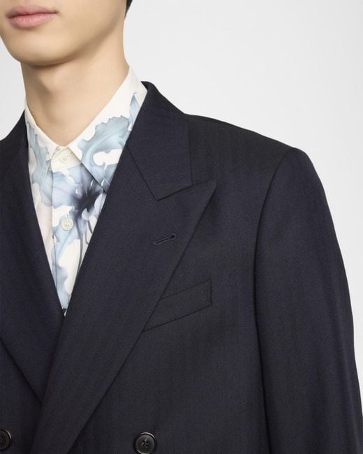 Dries Van Noten Blue Apos;S Buforden Double-Breasted Wool Jacket for men