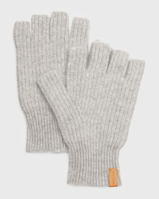 Vince Gray Ribbed Cashmere Fingerless Gloves