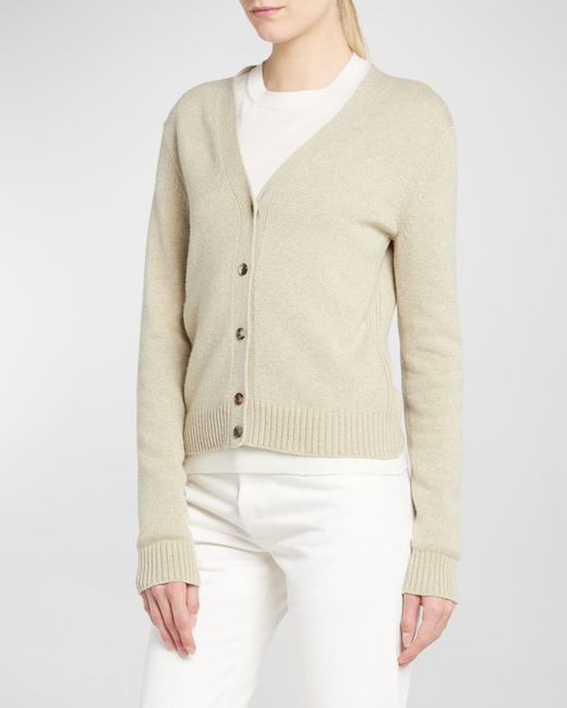 Loro Piana Natural Parksville Cashmere Button-front Cardigan