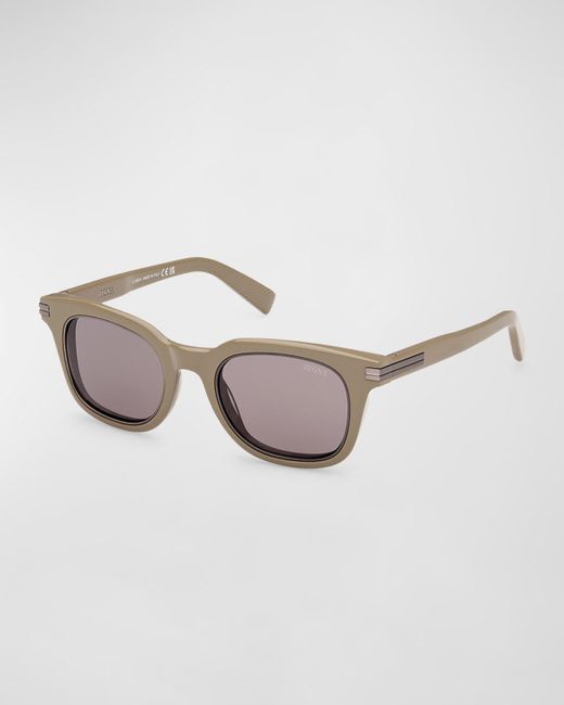 Zegna Multicolor Acetate Rectangle Sunglasses for men