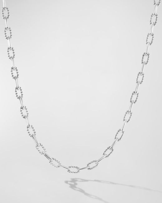 David Yurman Dy Madison Chain Necklace In Silver With 18k Gold, 9mm in  White | Lyst