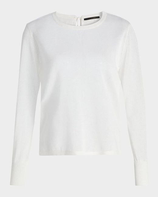 Kobi Halperin Women's White Jaylyn Lightweight Crewneck Sweater