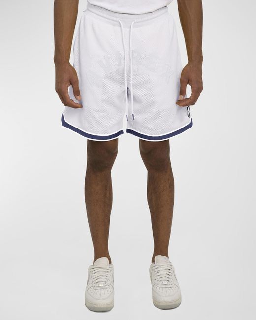Avirex White Icon Mesh Basketball Shorts for men