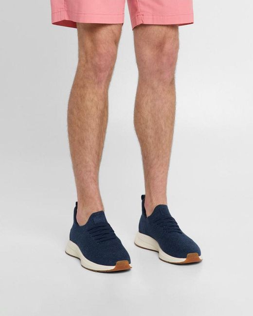 Peter Millar Blue Apos;S Odeon Knit Sneakers for men