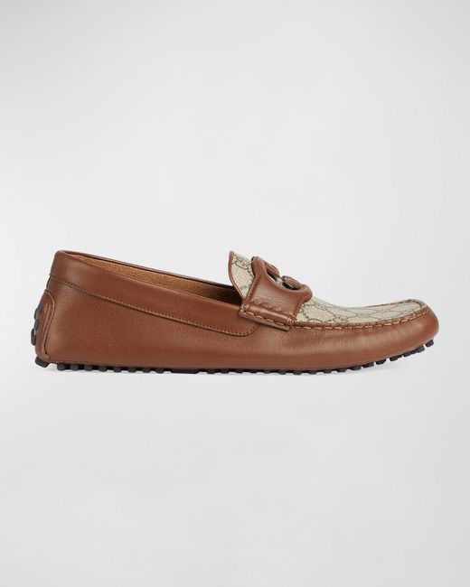 Gucci Brown Ayrton Driver Loafers for men