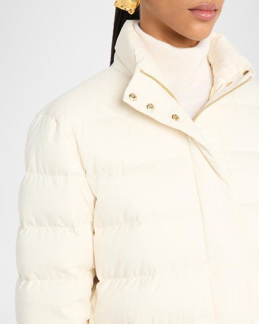 Moncler White Bessettes Short Down Puffer Jacket