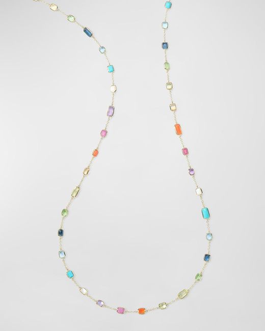 Ippolita White 18k Rock Candy Octagon Long Necklace In Summer Rainbow