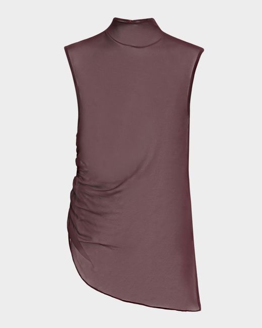 LAPOINTE Purple Lightweight Satin Caftan Top