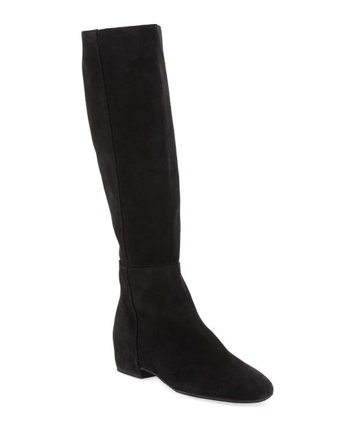 Aquatalia Black Ursa Weatherproof Suede Knee Boots