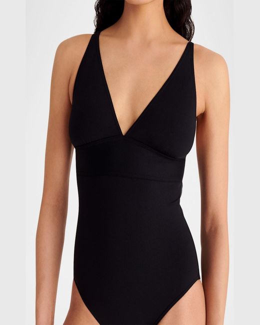 Eres Black Larcin Deep V Triangle One-Piece Swimsuit