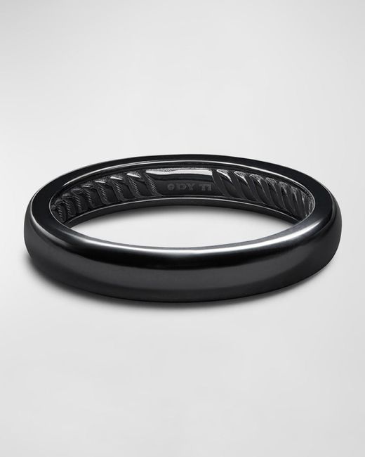 David Yurman Black Dy Classic Band Ring In Titanium, 4mm for men