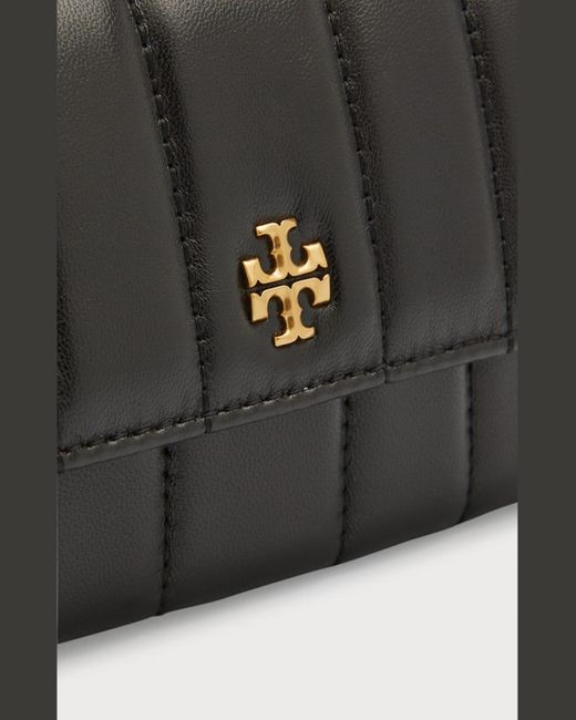 Tory Burch Black Kira Mini Flap Quilted Leather Shoulder Bag