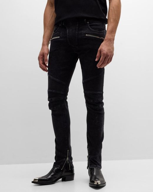 Balmain Black Slim Ribbed Jeans for men