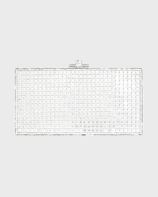 Judith Leiber Natural Rectangle Square Crystal Clutch Bag