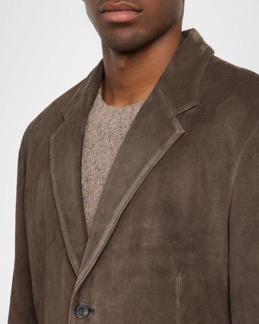 Vince Brown Apos;S Suede Notch Lapel Two-Button Blazer for men