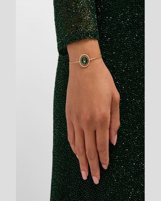 Messika Green Lucky Move 18k Rose Gold Malachite & Diamond Bracelet