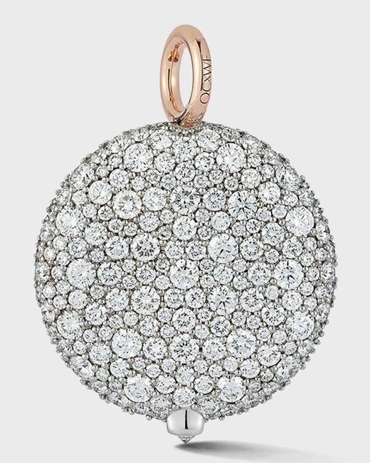 Walters Faith Metallic 25mm Large Pebble Pendant In 18k Rose Gold And Diamonds