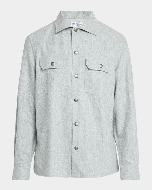 Brunello Cucinelli Blue Apos;S Padded Wool Jacket for men