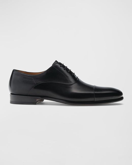 Magnanni Shoes Black Segovia Cap-toe Leather Oxfords for men