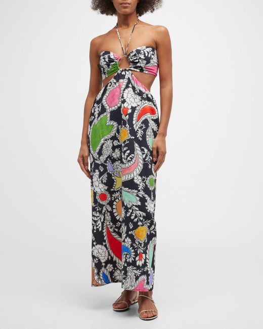 Mara Hoffman Multicolor Laila Cutout Halter Maxi Dress