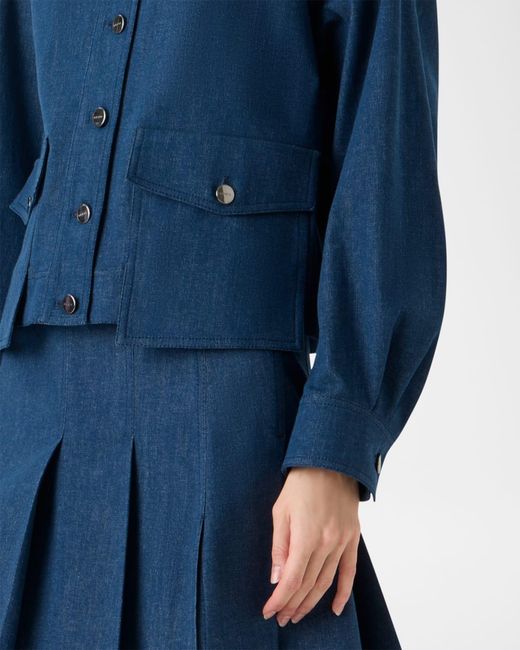 Akris Blue Hilly Stretch Denim Jacket