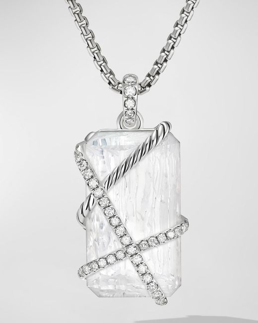 David Yurman White Cable Wrap Enhancer With And Diamonds